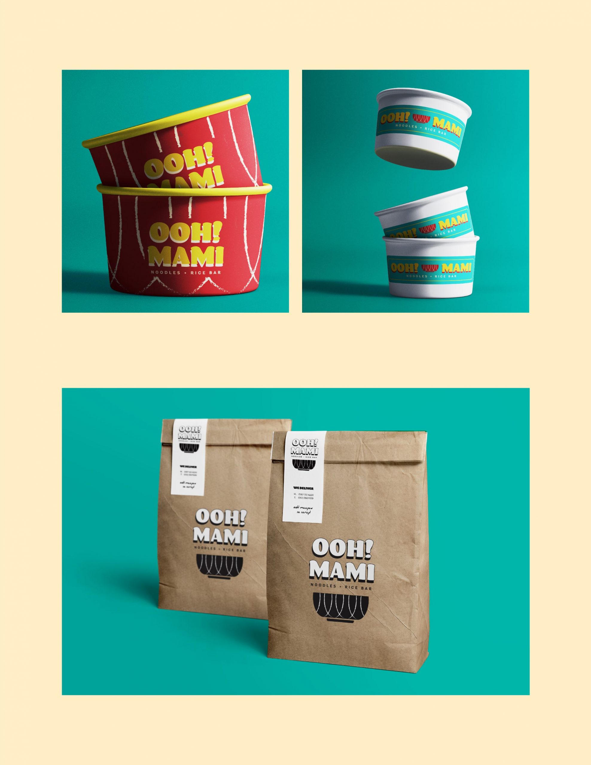 Images of the Food packaging in bowl and take out bahs